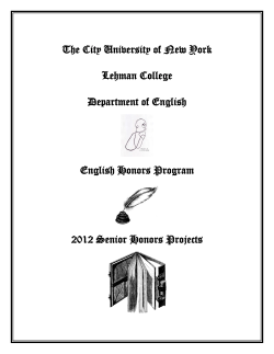 2012 Senior Thesis Booklet