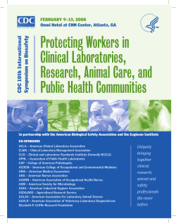 Protecting Workers in Clinical Laboratories, Research, Animal Care