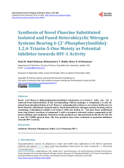 Synthesis of Novel Fluorine Substituted Isolated and Fused