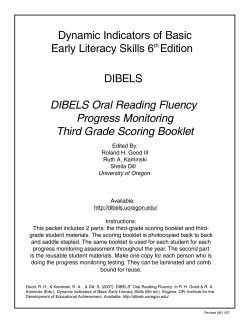 DIBELS Oral Reading Fluency Progress Monitoring Third Grade