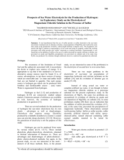 Prospect of Sea water electrolysis - Journal of The Chemical Society