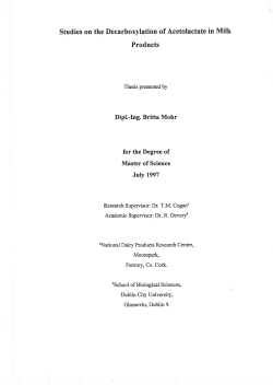 Studies on the Decarboxylation of Acetolactate in - DORAS