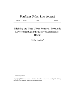 Blighting the Way: Urban Renewal, Economic