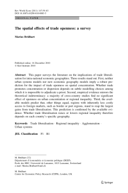 The spatial effects of trade openness: a survey - HEC Lausanne