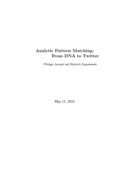 Analytic Pattern Matching: From DNA to Twitter