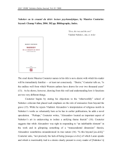 Nabokov ou la cruaut&eacute; du d&eacute;sir: lecture psychanalytique, by Maurice
