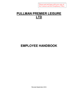 PULLMAN PREMIER LEISURE LTD EMPLOYEE HANDBOOK