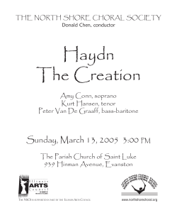 program - North Shore Choral Society