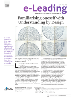 Familiarising oneself with Understanding by Design