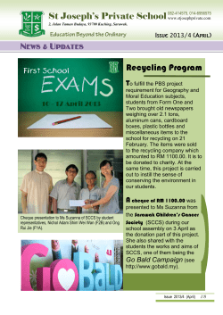 2013 Issue No. 4, April - St Joseph`s Private School, Kuching