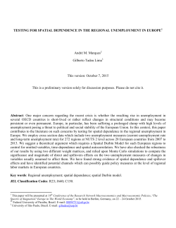 Testing for Spatial Dependence in the Regional Unemployment in