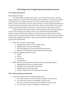 CTEP (College Test for English Placement) Sample Assessment