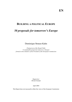 BUILDING A POLITICAL EUROPE 50 proposals for tomorrow`s Europe