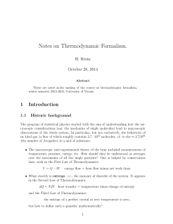 Notes on Thermodynamic Formalism.