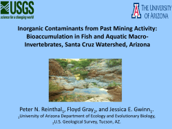 Inorganic Contaminants from Past Mining Activity: Bioaccumulation