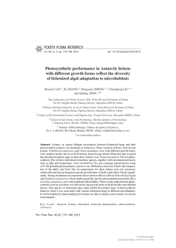 Photosynthetic performance in Antarctic lichens with