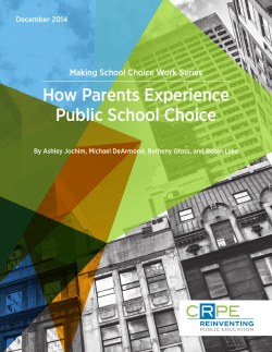 How Parents Experience Public School Choice