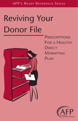 Reviving Your Donor File - Association of Fundraising Professionals