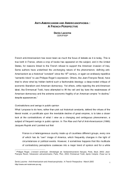 Anti-Americanism and Americanophobia: A French - Hal-SHS