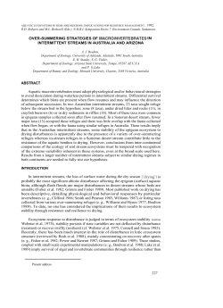 OVER-SUMMERING STRATEGIES OF MACROINVERTEBRATES