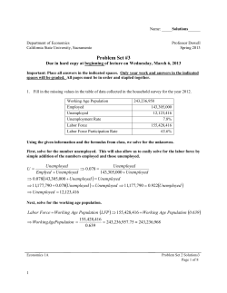 Due in hard copy at beginning of lecture on