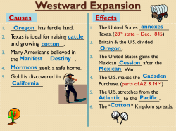 Westward Expansion Cause and Effect