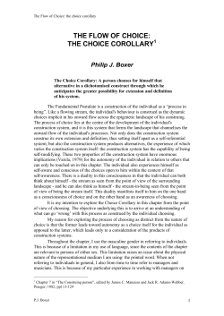 THE FLOW OF CHOICE: THE CHOICE COROLLARY