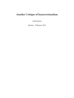 Another Critique of Insurrectionalism