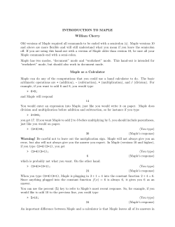 Maple version - William A. Cherry