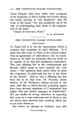 "The Vindictive Psalms Vindicated," The Expositor first series 4.3