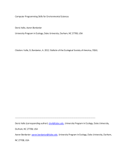 Computer Programming Skills for Environmental Sciences Denis