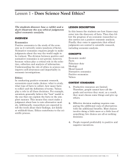 Lesson 1 - Does Science Need Ethics?