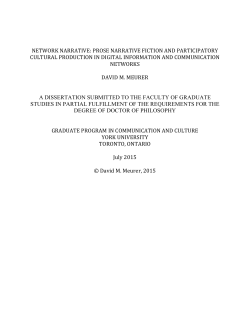 NETWORK NARRATIVE: PROSE NARRATIVE FICTION AND