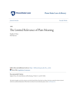 The Limited Relevance of Plain Meaning