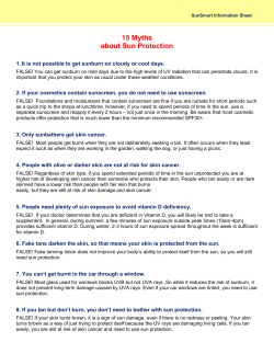 15 Myths about Sun Protection