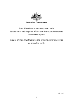 Australian Government response to the Senate Rural and Regional
