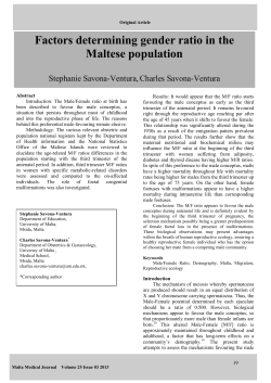 Factors determining gender ratio in the Maltese population