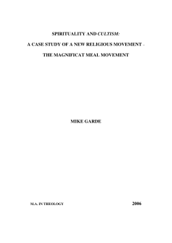 SPIRITUALITY AND CULTISM: A CASE STUDY OF A NEW