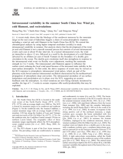 Intraseasonal variability in the summer South China Sea: Wind jet