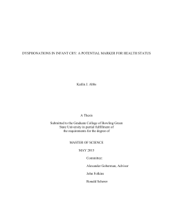 Dysphonation in Infant Cry: A Potentional Marker For Health Status