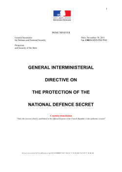 General interministerial directive 1300 on the protection of