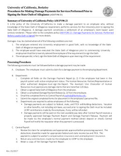 Damage Payments  - University of California, Berkeley