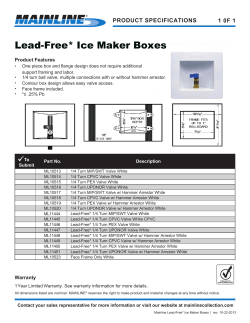 Lead-Free* Ice Maker Boxes