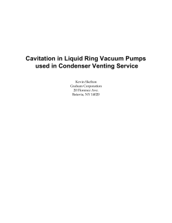 Cavitation in Liquid Ring Vacuum Pumps used in Condenser