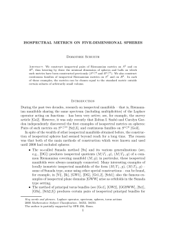ISOSPECTRAL METRICS ON FIVE