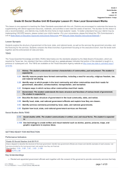 Grade 03 Social Studies Unit 09 Exemplar Lesson 01