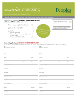 Account Application and Signature Card