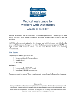 Medical Assistance for Workers with Disabilities
