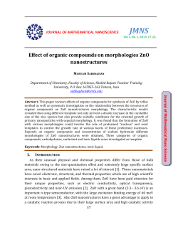 Effect of organic compounds on morphologies ZnO nanostructures