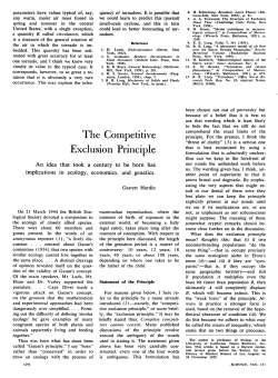 The Competitive Exclusion Principle